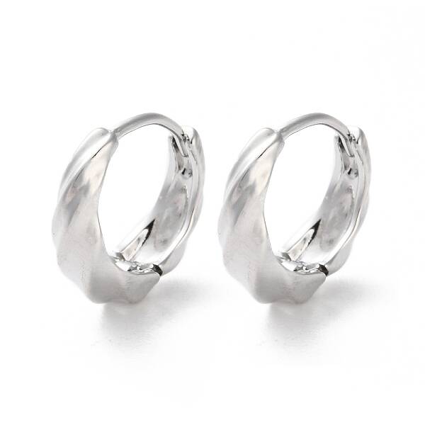 Rack Plating Twist Brass Hoop Earrings