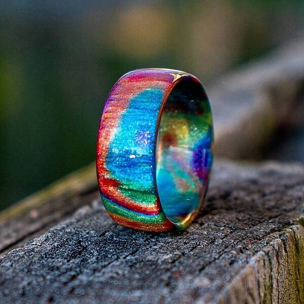 Rainbow Pride Flag Acrylic Finger Rings