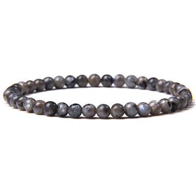 4mm Round Natural Labradorite Beads Bracelet for Men