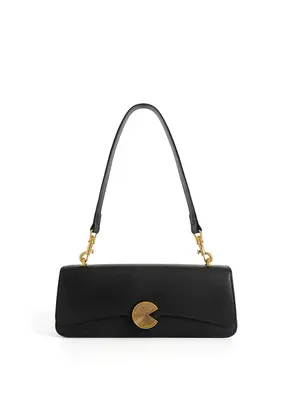 Smting  Leather Baguette Bag