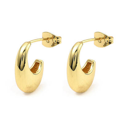 Brass Teardrop Stud Earrings