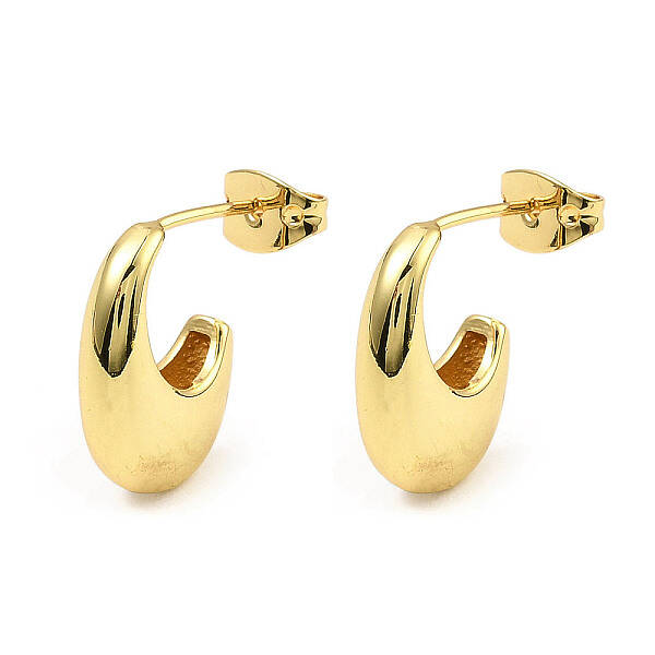 Brass Teardrop Stud Earrings