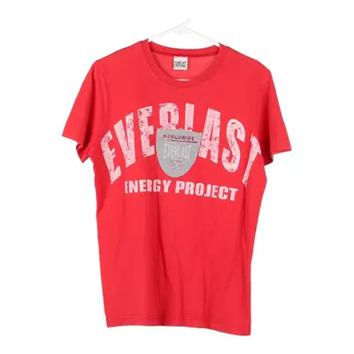 Everlast Spellout T-Shirt - Small Red Cotton