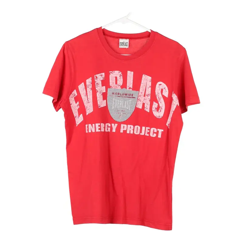 Everlast Spellout T-Shirt - Small Red Cotton