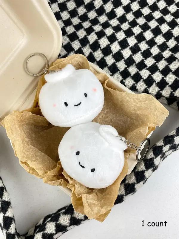 Cute Dumpling Design Plush Keychain, Creative Cartoon Plush Pendant, Bag Decoration for Women & Men, Birthday Gift for Friend...