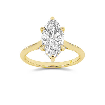 Twinkle Hidden Halo Marquise Lab Grown Diamond Engagement Ring | 18K Yellow Gold 3 3/4 CT. TW.