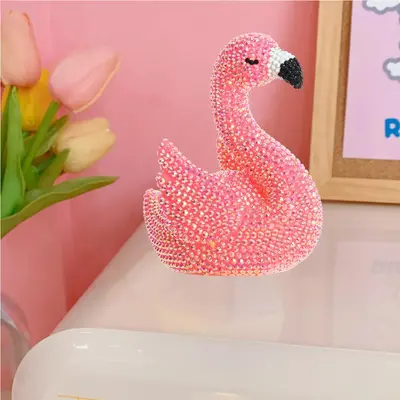 DIY 5D Diamond Arts Colorful Painting Kit, Ornament Kit, Cute Flamingo Shaped DIY Painting Night Light, Handmade Art Crafts...