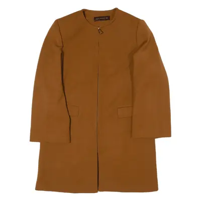 ZARA WOMAN Overcoat Jacket Brown Womens XS