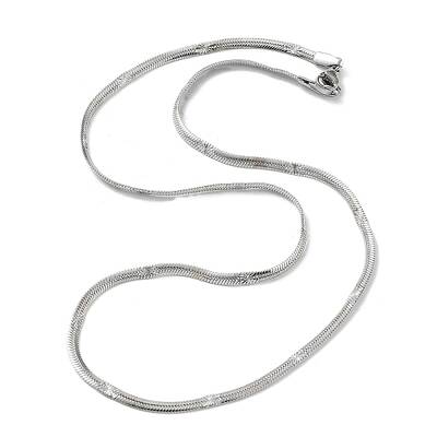Non-Tarnish 304 Stainless Steel Flat Snake Chain Necklaces for Women