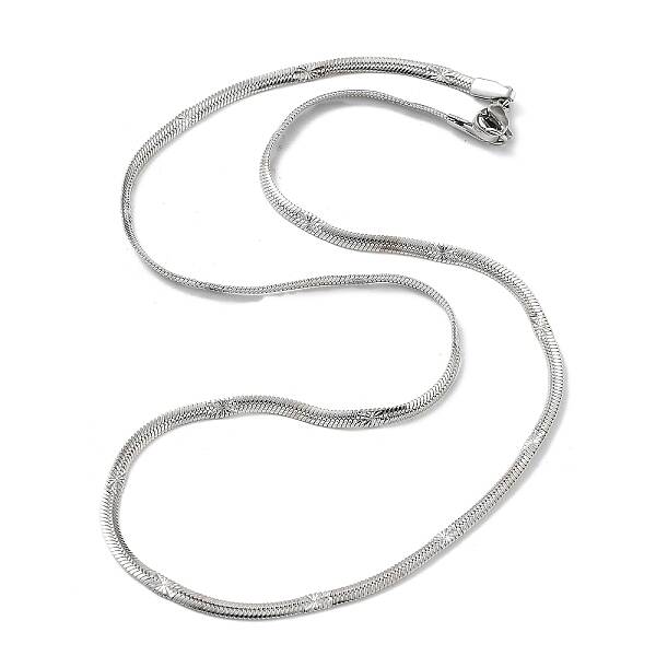 Non-Tarnish 304 Stainless Steel Flat Snake Chain Necklaces for Women
