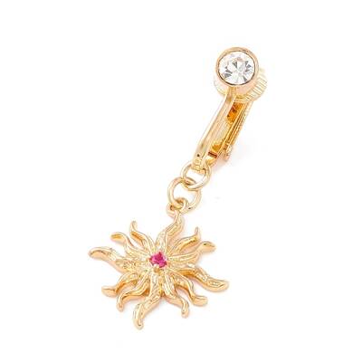 Rhinestone Sun Charm Belly Ring