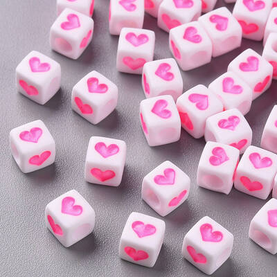 White Opaque Acrylic Beads