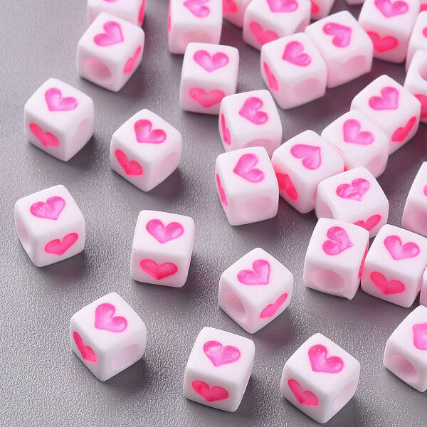 White Opaque Acrylic Beads