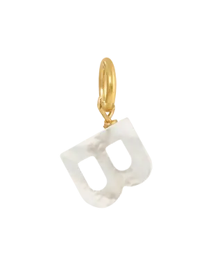 MOP Letter Charm | Metal Color: Gold | Letter: B