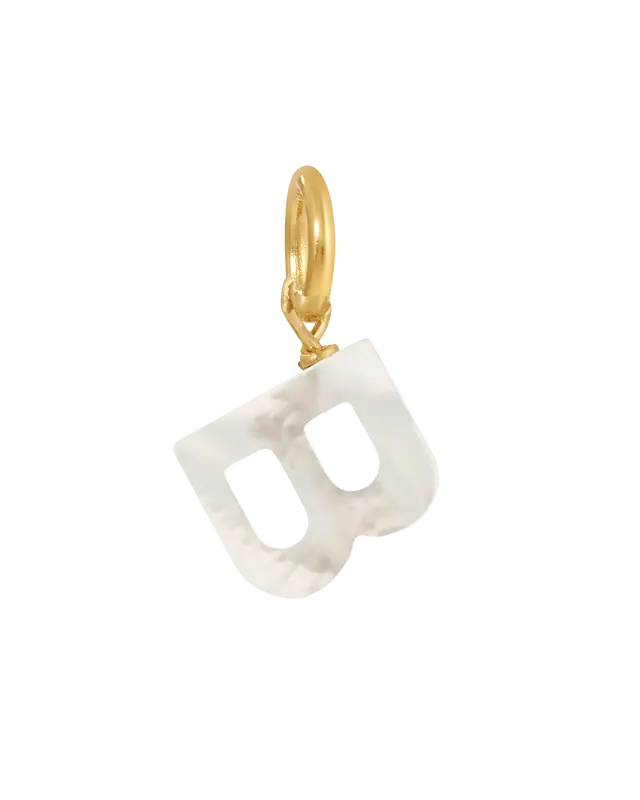 MOP Letter Charm | Metal Color: Gold | Letter: B