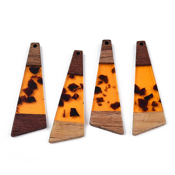 Transparent Resin & Walnut Wood Big Pendants