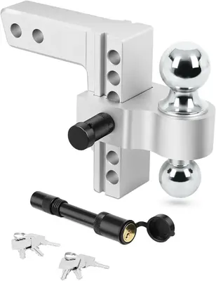 Adjustable Trailer Hitch Ball,Heavy Duty Towing Hitch,6 Inch Drop/Rise Mount Fit 2 Inch Receiver, 2\
