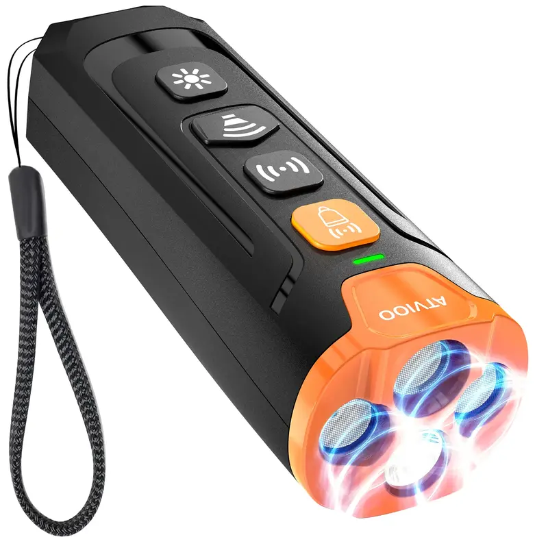 ATVIOO Dog Bark Deterrent Device, Ultrasonic Anti-Barking Devices with 3X Sonic Emitters, 3 LED Functions , Up to 50FT Long R...