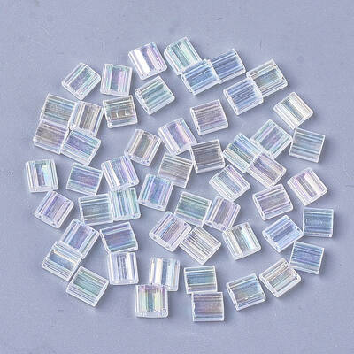 2-Hole Transparent Glass Seed Beads