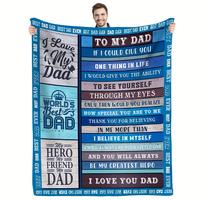 Son's Gift Blanket for Dad - Heartfelt Birthday Gift, Soft Flannel Throw with Inspirational Message, Tear-Resistant and Stain...