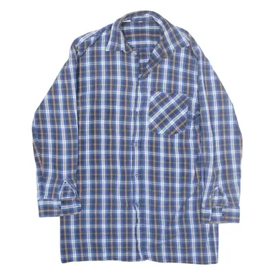 Shirt Blue Check Long Sleeve Mens L