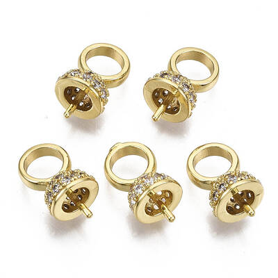 Brass Cup Pearl Peg Bails Pin Pendants