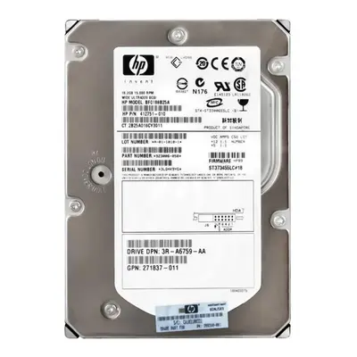 412751-010B HP 18GB 15000RPM Ultra 320 SCSI 3.5-Inch 8MB Cache Hot Swap Hard Drive