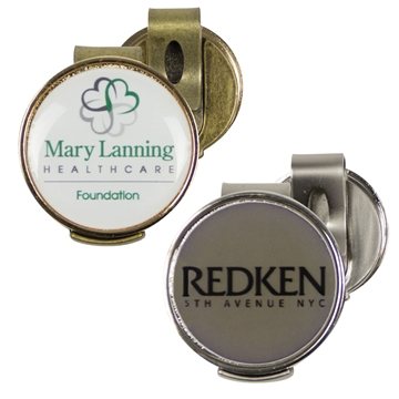 100 Promotional Magnetic Ball Marker Hat Clip - Epoxy Dome