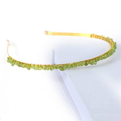 Natural Peridot Hair Bands