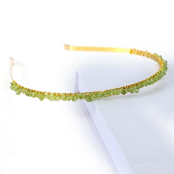 Natural Peridot Hair Bands