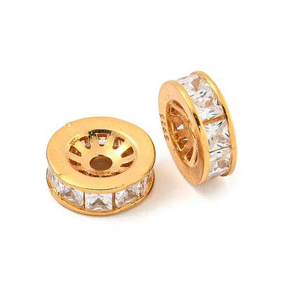 925 Sterling Silver Micro Pave Cubic Zirconia Beads