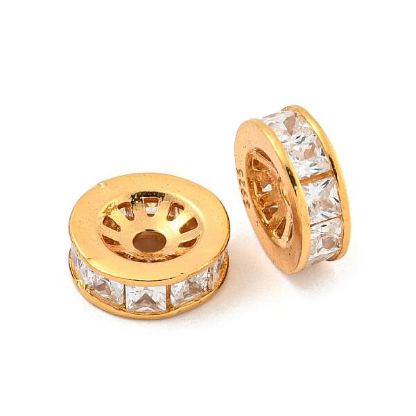 925 Sterling Silver Micro Pave Cubic Zirconia Beads