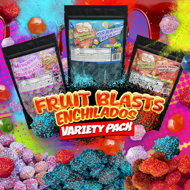 3-Flavor Variety Pack Fruit Blasts Enchilados – Sweet & Spicy Treats for Every Craving Snack Candy