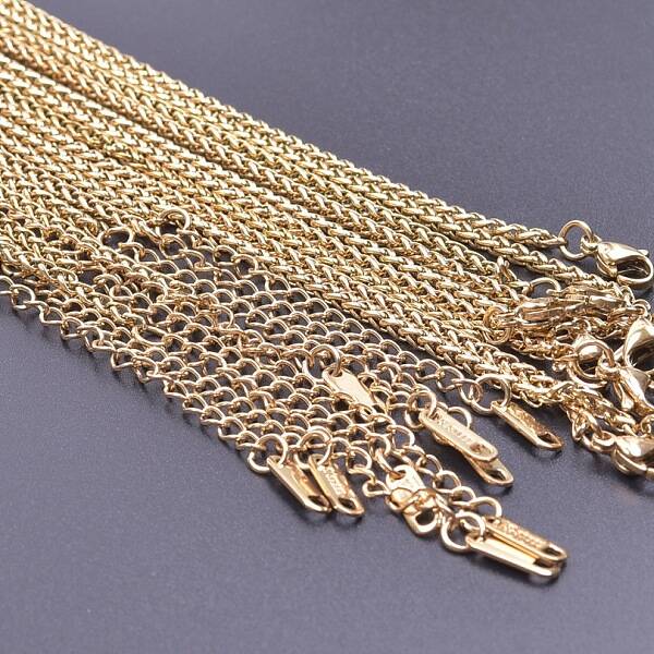 2.5mm Stainless Steel Wheat Chain Necklaces