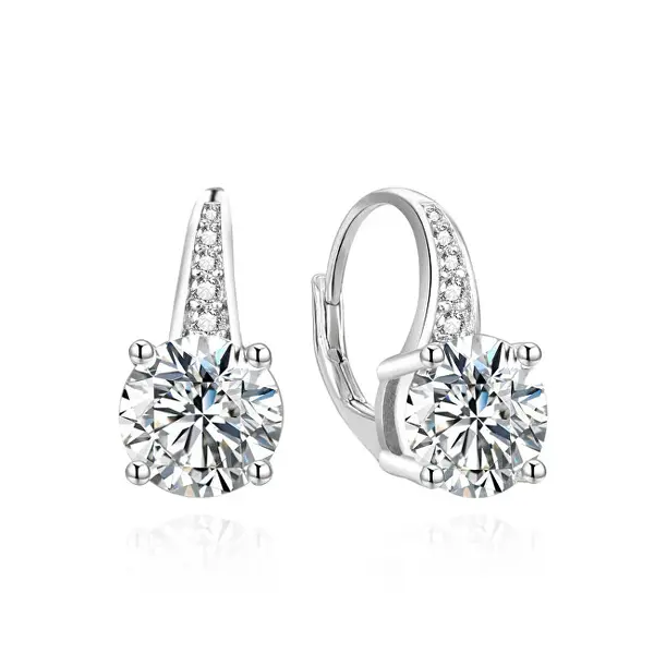 Agato Fascinating silver earrings with zirconia AGUC3526