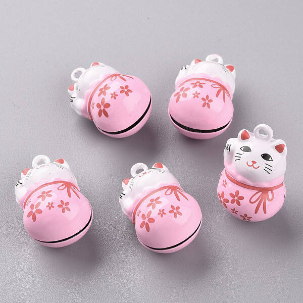 Baking Painted Brass Bell Pendants
