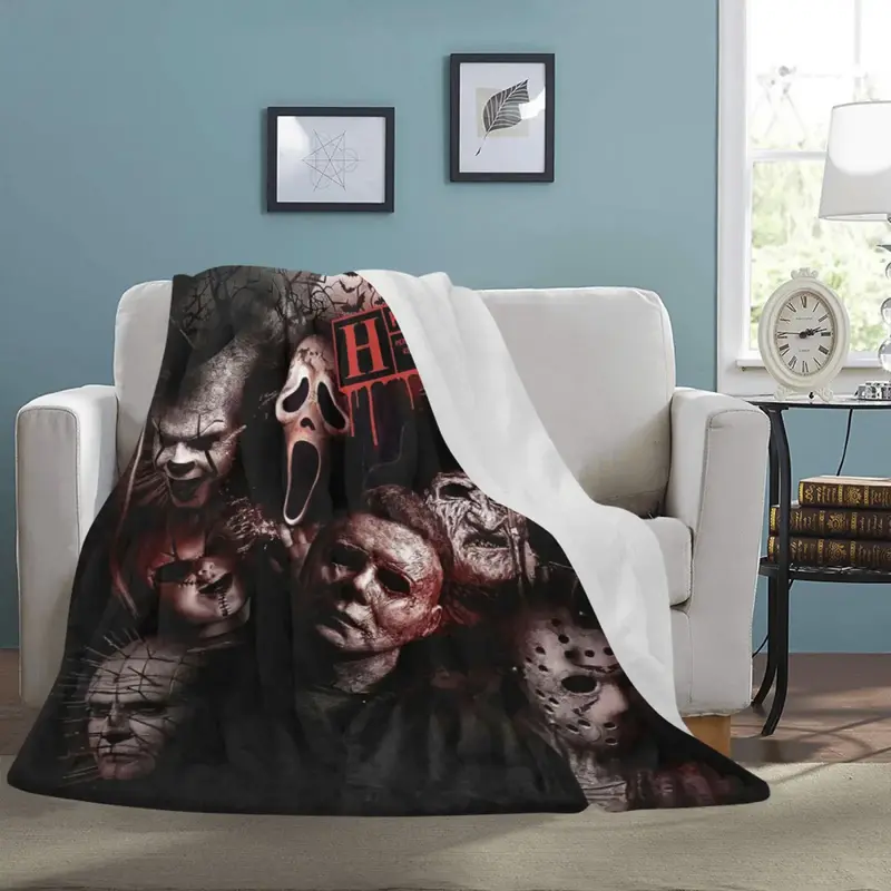 FRANALA Horror Blankets Soft Flannel Lightweight Plush Throw Air Conditioner Quilt for Women Men Couch Bed Sofa Halloween Dec...
