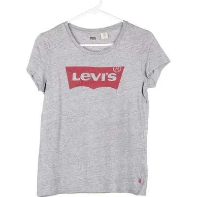 Levis Spellout T-Shirt - Small Grey Cotton