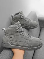 Men's Fashionable Letter Label Design Lace Up High Top Streetwear Shoes, Men Shoes, Casual Comfortable Sports Shoes for Daily...