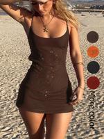 Women's Floral Rhinestones Cami Dress, Summer Clothes Women, Sleeveless Spaghetti Strap Short Dress for Party Holiday Vacatio...