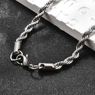 Tarnish Resistant Trendy Men's 304 Stainless Steel Rope Chain Necklaces