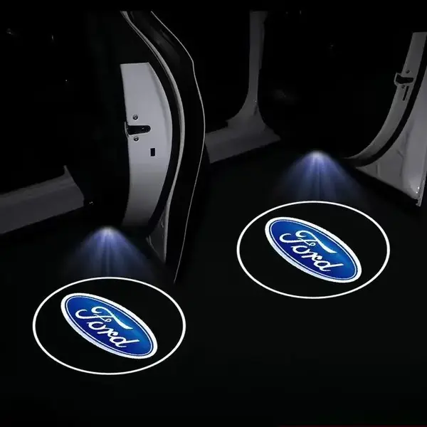 2pcs Car Door Emblem Projector Light Wireless Welcome Lamp Auto Accessories For Ford Fiesta Mondeo Fusion Explorer Escape She...
