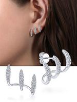 Women's Elegant Artificial Zircon Decor Stud Earrings, Exquisite Trendy Glittering Stud Earrings, Fashionable Jewelry for Wom...
