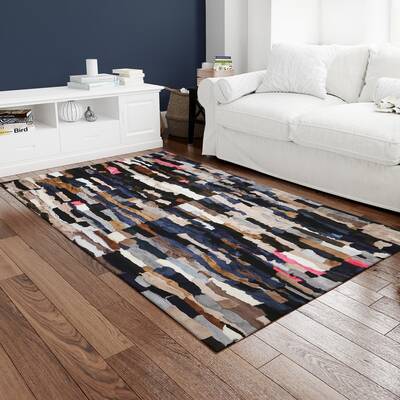 Multicolor Rabbit Fur Area Rug