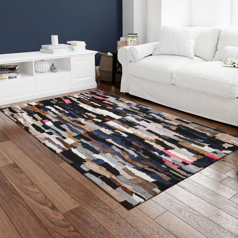 Multicolor Rabbit Fur Area Rug