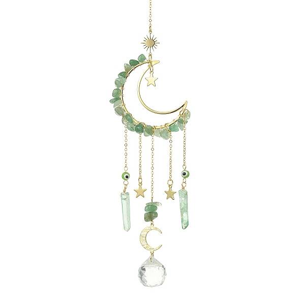 Moon & Star Brass Hanging Ornaments