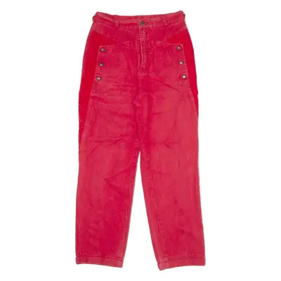 ABC Womens Canvas Trousers Red Slim Straight 90s W28 L27