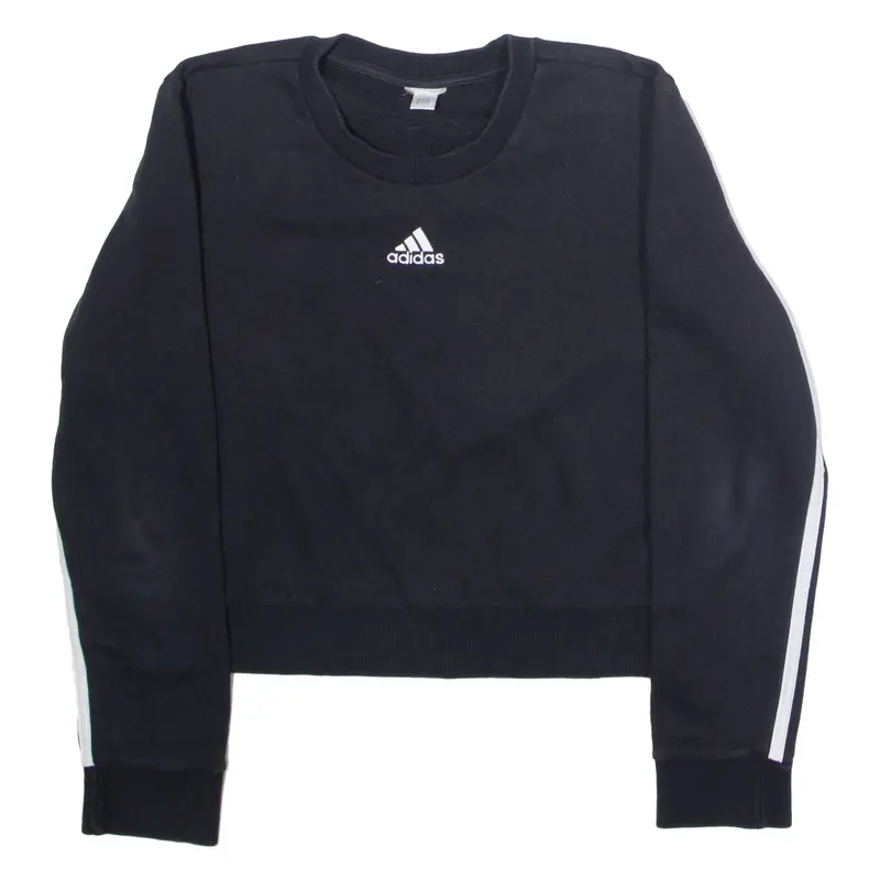 ADIDAS Cropped Womens Sweatshirt Black Crew Neck M