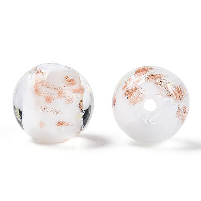 Luminous Handmade Gold Sand Lampwork Beads