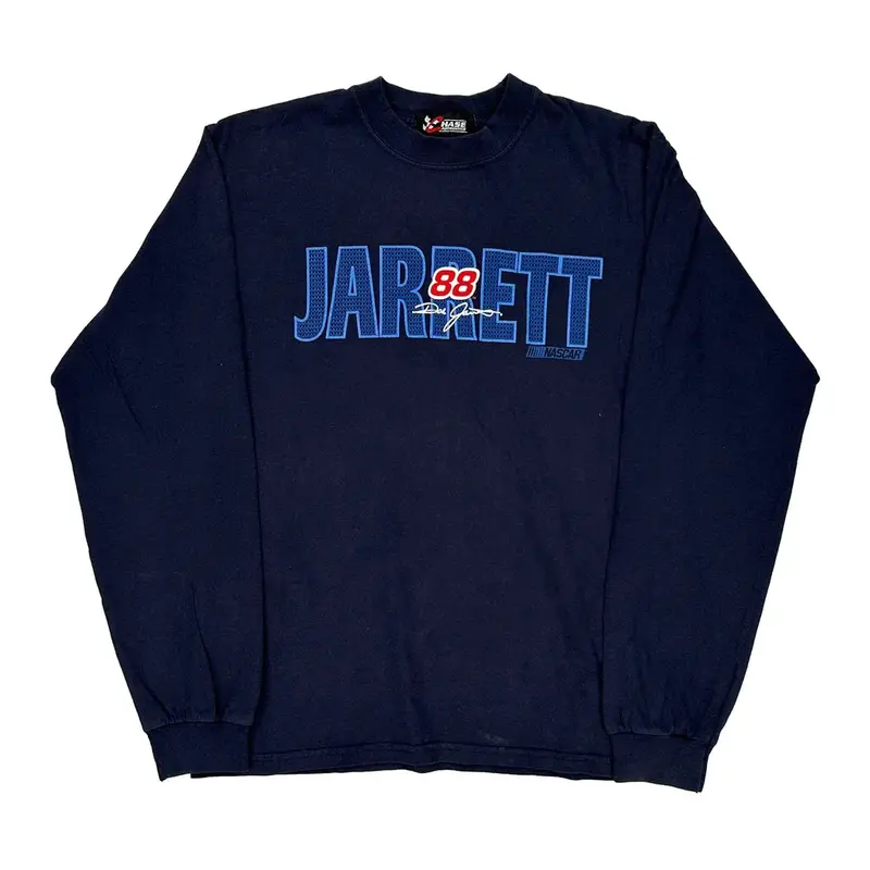 Dale Jarrett Chase Authentics Nascar Long Sleeve T-Shirt - Medium Navy Cotton